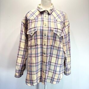 J. Crew Reimagined Heavy 100% Cotton Western Cut Relaxed Fit Plaid Flannel Large